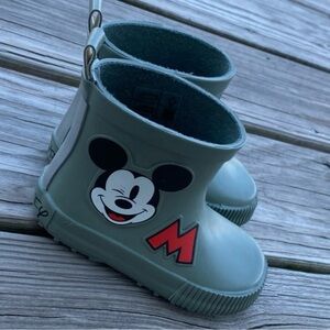 H&M Green Mickey Mouse Kids Rain Boots